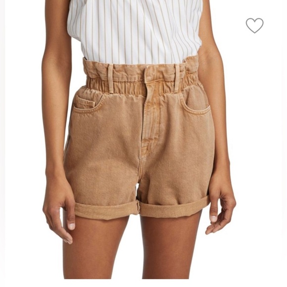 Frame Denim Elastic High Paperbag Waist Shorts Women’s Size XS - Picture 2 of 9